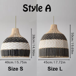 Adjustable Pendant Light Fixture Wicker Bamboo Rattan Lampshade (2)