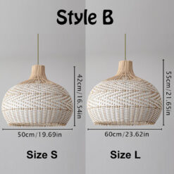 Adjustable Pendant Light Fixture Wicker Bamboo Rattan Lampshade (3)