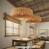 HQ Rattan Light Fixtures, Wicker Rattan Lampshade, Woven Bamboo Lamp Pendant