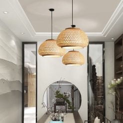 Bamboo Pendant Light,Rattan Pendant Light,Wicker Lampshade,Bamboo Light,Rattan LampShade,Rattan Light Fixture,Bamboo Lampshade,Woven Light Chandelier,Kitchen light, Bedroom living room deco