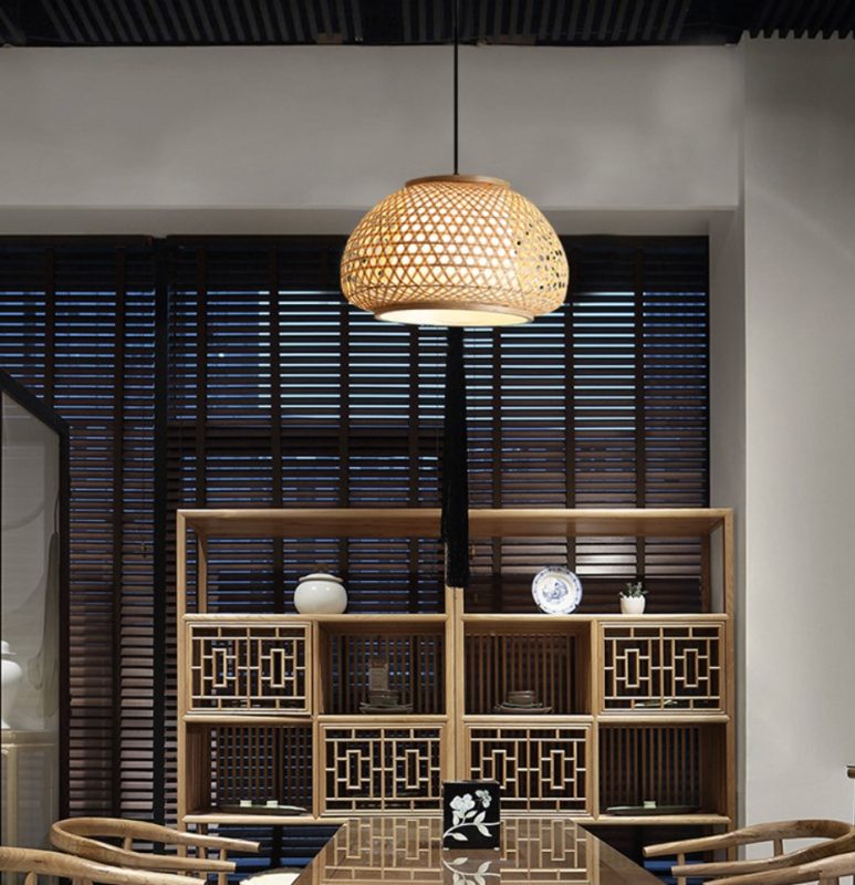 Woven Bamboo Lamp Shades, Bamboo Light Fixtures, Wicker Bamboo Pendant ...