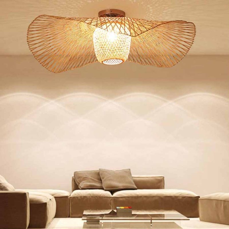 Woven Bamboo Ceiling Lights, Wicker Rattan Lights for Dining Room ...