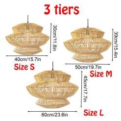 Bamboo Pendant Light,Rattan Pendant Light,Wicker Lampshade,Bamboo Light,Rattan LampShade,Rattan Light Fixture,Bamboo Lampshade,Woven Light Chandelier,Kitchen light, Bedroom living room deco