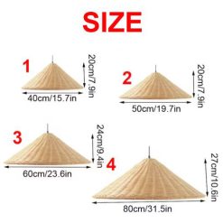 Rattan Cone Lamp Shade, Woven Rattan Light Vintage, Rattan Pendant Lights Kitchen Lamp