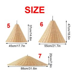 Rattan Cone Lamp Shade, Woven Rattan Light Vintage, Rattan Pendant Lights Kitchen Lamp