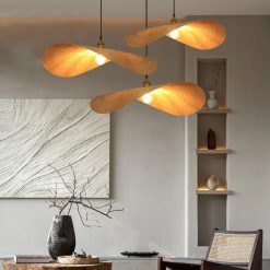 Woven Rattan Pendant Light, Wicker Rattan Lampshade, Bamboo Chandeliers Straw Hat Lights