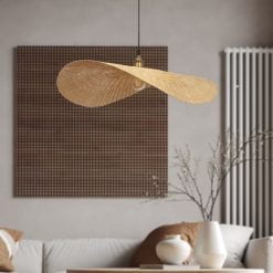 Woven Rattan Pendant Light, Wicker Rattan Lampshade, Bamboo Chandeliers Straw Hat Lights