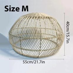 HQ Rattan Pendant Light Fixtures Rattan Lampshade Hanging, Wicker Lamp, Bamboo Light Shade