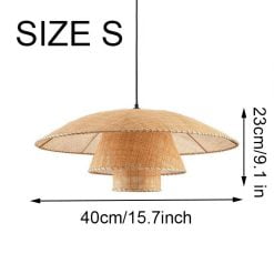 Vintage Rattan Lamp Pendant Lights Restaurant Home Deco Dining Room Kitchen Light Fixtures