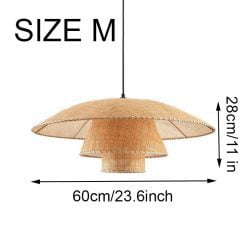 Vintage Rattan Lamp Pendant Lights Restaurant Home Deco Dining Room Kitchen Light Fixtures