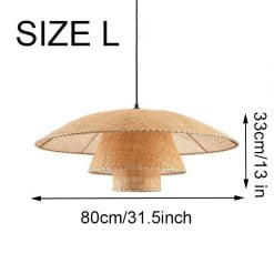 Vintage Rattan Lamp Pendant Lights Restaurant Home Deco Dining Room Kitchen Light Fixtures