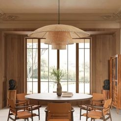 Rattan Pendant Light for Restaurant Dining Room Kitchen, Vintage Light Fixtures