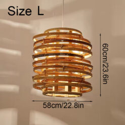 Tornado Pendant Light Fixtures Vintage Rattan Lampshade