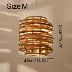 Tornado Pendant Light Fixtures Vintage Rattan Lampshade