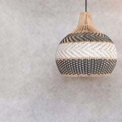 White Gray Rattan Pendant Light Fixtures, Rattan Lampshade, Handmade Kitchen Light