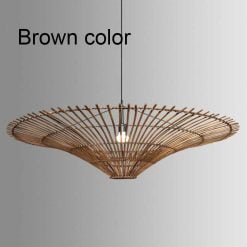 Round Rattan Chandelier, Rattan Pendant Lamp Woven Rattan Light Shade Wicker Lamp Rattan Light Fixture