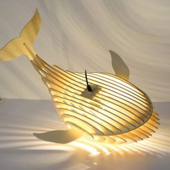 Modern Wooden Pendant Lights Cartoon Whales Light Fixture Living Dining Room Restaurant Lamp Shade