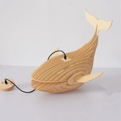 Modern Wooden Pendant Lights Cartoon Whales Light Fixture Living Dining Room Restaurant Lamp Shade