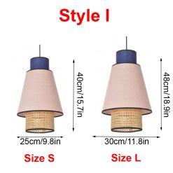 Handmade Bamboo Pendant Light Fixture, Rattan Lampshade Wicker Latern