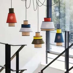 HQ Bamboo Pendant Light, Wicker Rattan Light Fixture, Rattan Lampshade