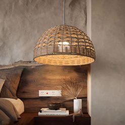 Woven Bamboo Lampshade, Bamboo Pendant Light, Wicker Light Shade