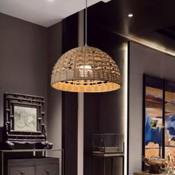 Woven Bamboo Lampshade, Bamboo Pendant Light, Wicker Light Shade