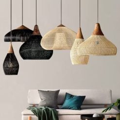 High Quality Rattan Pendant Light, Vintage Rattan Lampshade, Dining Room Restaurant Kitchen Light Fixtures