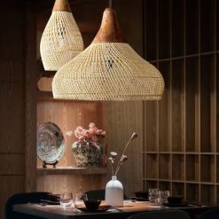 High Quality Rattan Pendant Light, Vintage Rattan Lampshade, Dining Room Restaurant Kitchen Light Fixtures