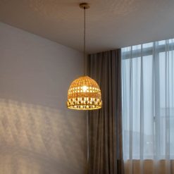 Woven Bamboo Lamp Shade, Bamboo Pendant Light, Bamboo Light Fixture, Wicker Bamboo Light