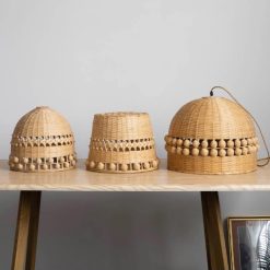 Woven Bamboo Lamp Shade, Bamboo Pendant Light, Bamboo Light Fixture, Wicker Bamboo Light