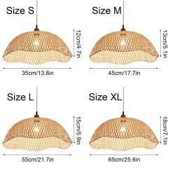 Woven Bamboo Lamp Shade, Bamboo Pendant Light, Wicker Bamboo Light Fixture