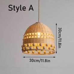 Woven Bamboo Lamp Shade, Bamboo Pendant Light, Bamboo Light Fixture, Wicker Bamboo Light