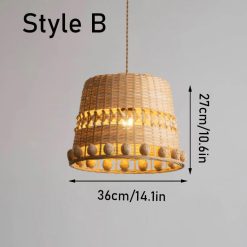 Woven Bamboo Lamp Shade, Bamboo Pendant Light, Bamboo Light Fixture, Wicker Bamboo Light
