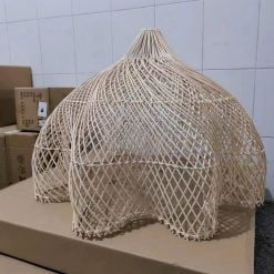 Woven Rattan Lampshade, Rattan Pendant Light Fixture, Bamboo Lamp For Restaurant Kitchen Livingroom