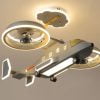 Turbofan Aircraft Ceiling Fan Lights Children's Room Led Pendant Lights Airplane Light Fixture