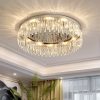 Nordic Led Ceiling Lights Modern Crystal Living Room Lamp Silver Round Ceiling Light