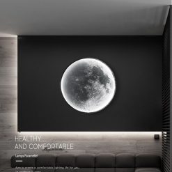 Alternative view of Moon Mural Wall Lamp Designer Minimalist Wall Light Luxury Bedroom Bedside Lamp Living Room Decoration Background Led Wall Lamp