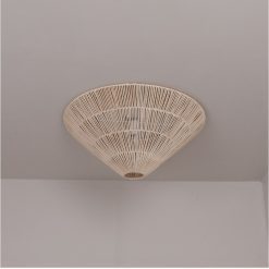 Alternative view of Modern Rattan Ceiling Lamp Minimalist Conical Hanging Ceiling Light for Living Room Bedroom