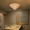 Modern Rattan Ceiling Lamp Minimalist Conical Hanging Ceiling Light for Living Room Bedroom