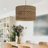 Drum Shade Rattan Light, Rattan Lampshade Kitchen Island Lamp Interior Designer