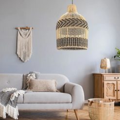 Alternative view of Contemporary Rattan Lamp Shade, Rattan Pendant Light Many Cord Options