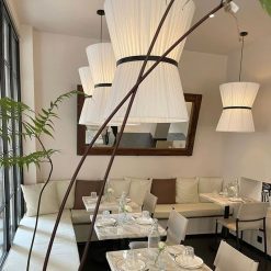 Alternative view of Vintage Wabi Sabi Fabric Chandelier for Restaurant Bar Dining Room