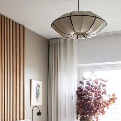Alternative view of Nordic Vintage Cloth Pendant Light, Fabric Lantern Lampshade