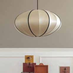 Alternative view of Nordic Fabric Lampshade, Vintage Cloth Pendant Light