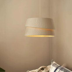 Alternative view of Minimalist Fabric Pendant Lights, Wabi Sabi Fabric Lampshade Hanging Light