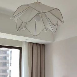 Alternative view of Minimalist Cream Color Fabric Pendant Lights, Living Room Bedroom Lamp