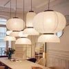 Modern Silk Fabric Lighting, Paper Pendant Light, Living Room Lamp