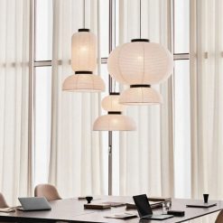 Alternative view of Modern Silk Fabric Lighting, Paper Pendant Light, Living Room Lamp