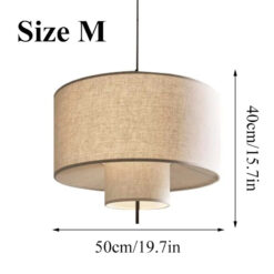 Margin Pendant Light Fabric Lantern Lampshade Livingroom