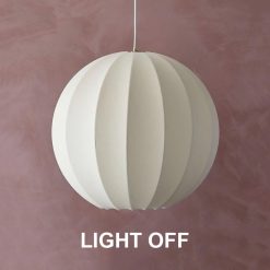 Minimalist Silk Fabric Globe Pendant Light Off